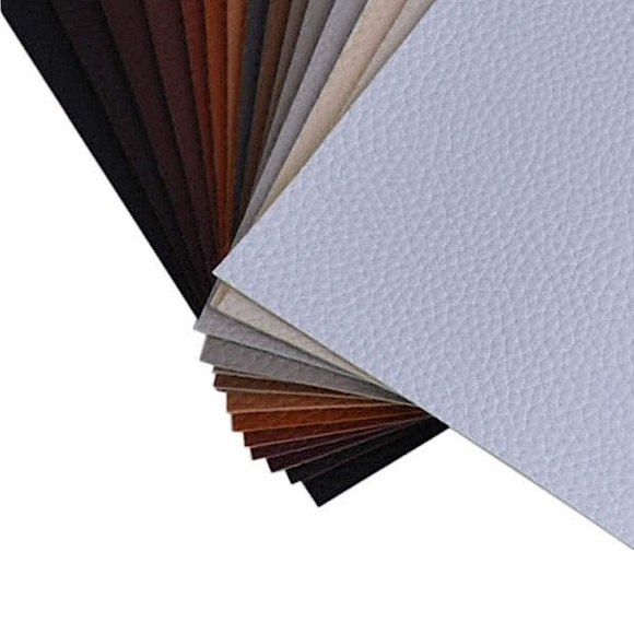 15 Pieces brown gray Grain Texture Synthetic Faux Leather Fabric Sheets - Picture 2 of 5